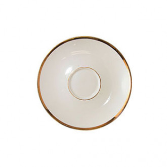 Gold Band Ivory Saucer 6