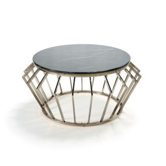 Emma Chrome Coffee Table with Black Marble 