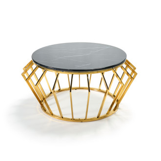 Emma Gold Coffee Table with Black Marble