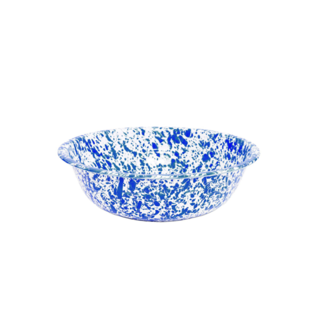 Splatter Blue Tin Serving Bowl 12