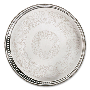 Silver Gallery Tray Round 15