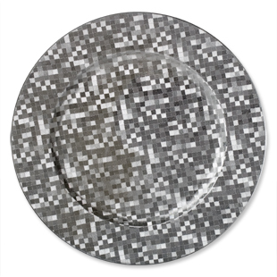 Mosaic Silver Round Charger 13