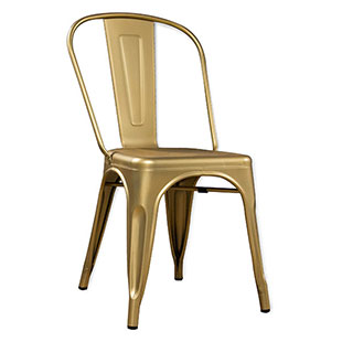 Metal Tolix Bistro Chair Gold