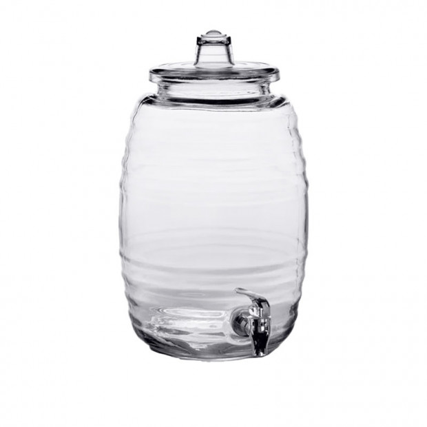 Barrel Glass Beverage Dispenser 2.5 Gal