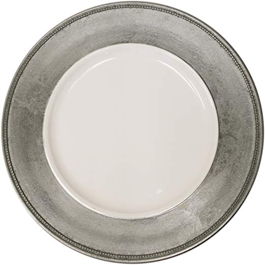 Silver Rim Round Lacquer Charger 13