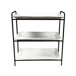 Wrought Iron 3 Tier Rect Stand