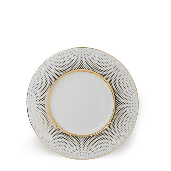 Radial White Gold Lunch Plate 8.75