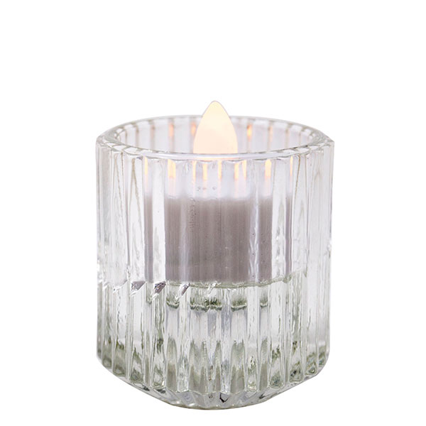 Pleated Glass Clear Votive 2
