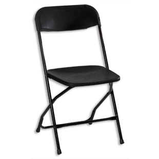 Folding Chair Plastic Metal Frame Black