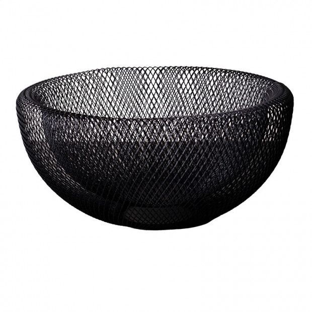 Wire Mesh Round Basket Black 11.25