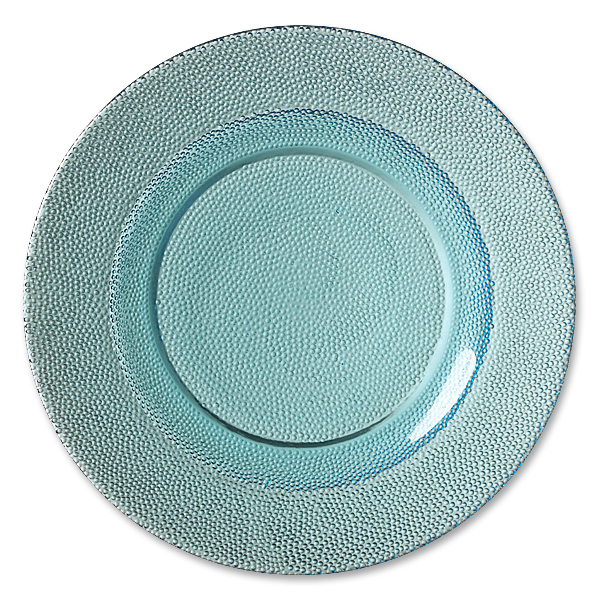 Textured Glass Sky Blue Charger 13