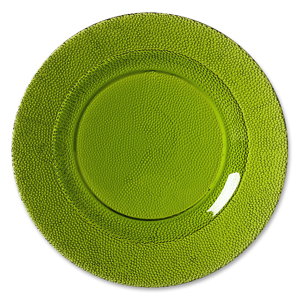Textured Glass Apple Green Charger 13