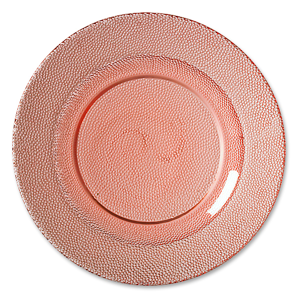 Textured Glass Pink Charger 13