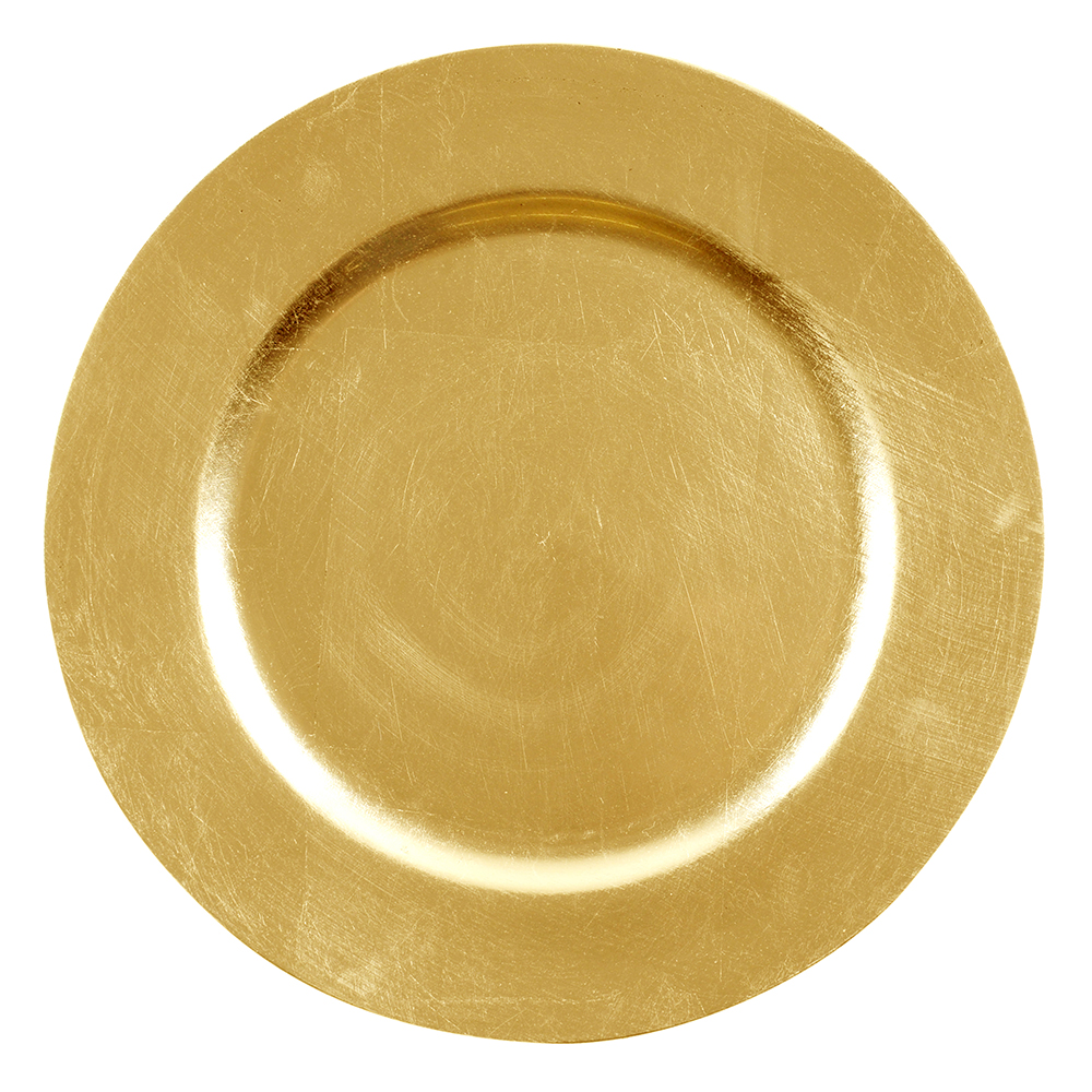 Round Gold Lacquer Charger 13