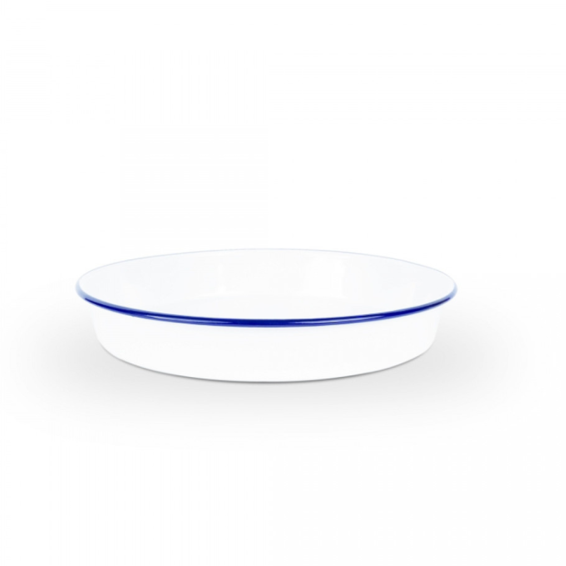 White/Blue Rim Tin Round 12