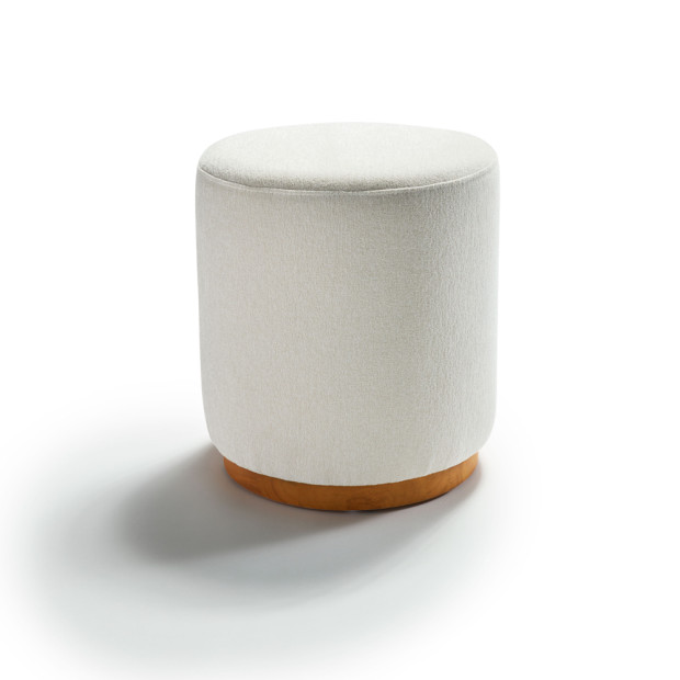 Benton Ottoman Off White Chenille Small