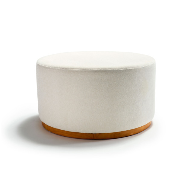 Benton Ottoman Off White Chenille Large