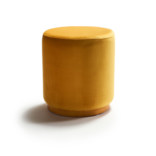 Benton Ottoman Mustard Velvet Small
