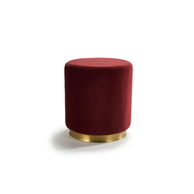 Benton Ottoman Merlot Velvet Small