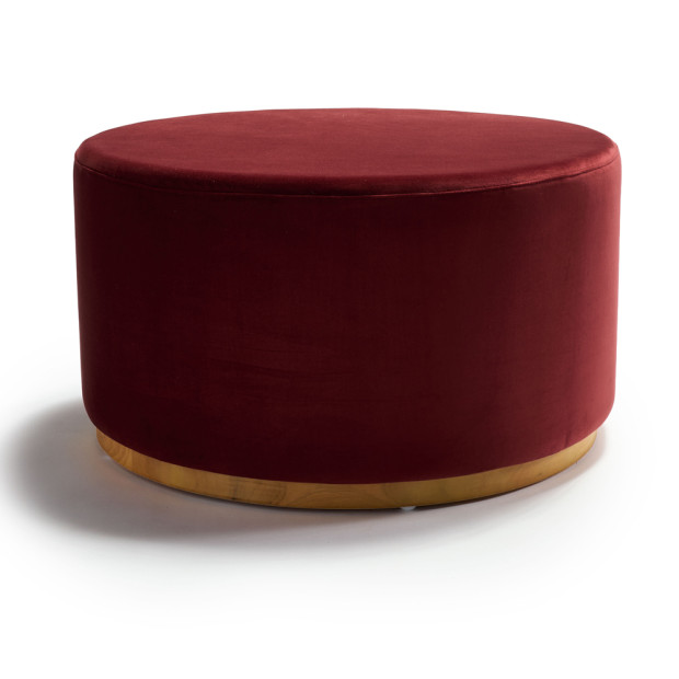 Benton Ottoman Merlot Velvet Large