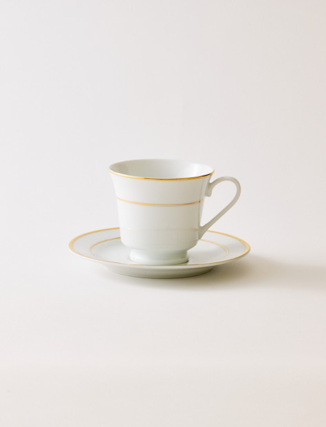 White/Gold Band Cup
