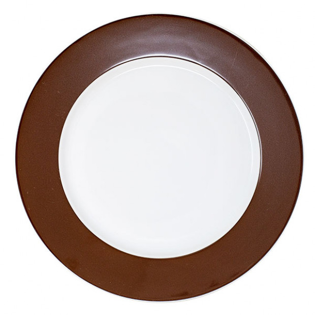 Brown Rim Dinner Plate 10.5